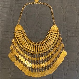 Free people Gold bib coin necklace